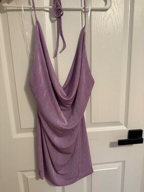 Fiesta Lavender Halter Mini Dress